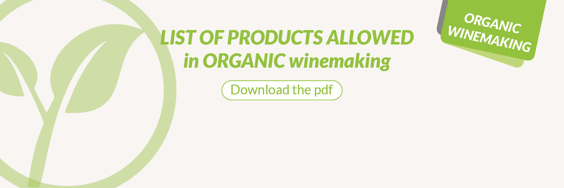 List of products allowed in organic winemaking